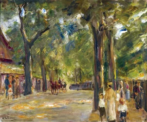Figurer på Grosse Seestrasse i Wannsee par Liebermann, Max (1847-1935). Olja på duk, storlek: 60,4x72,5, ca. 1920, Privat samling