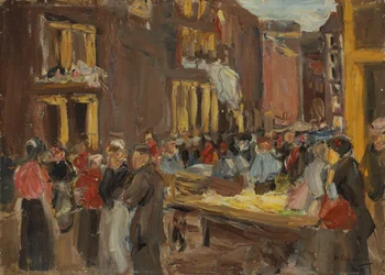 judiska kvarteren i Amsterdam; Judengasse i Amsterdam, Ecke Jodenbreestraat, 1905