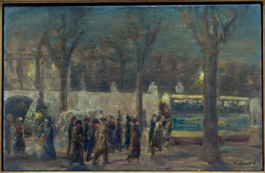 Gatubild vid Brandenburger Tor (kväll i Brandenburg ..)