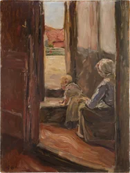 Det första steget (Mor och barn, liten skiss)