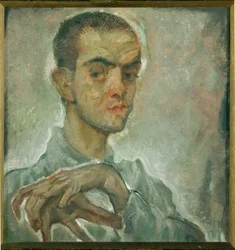 Målaren Egon Schiele (målning på duk)