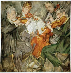 Den berömda Rose-kvartetten. Arnold Rose, till vänster (olja på duk)