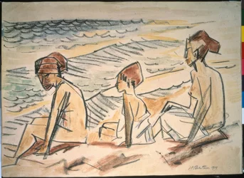 På stranden