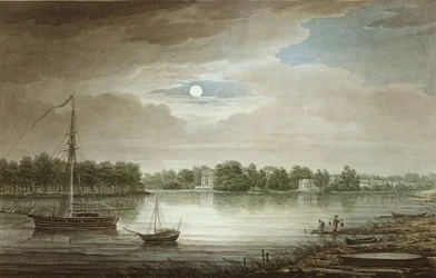 Nevka-floden nära Yelagin-bron, 1829