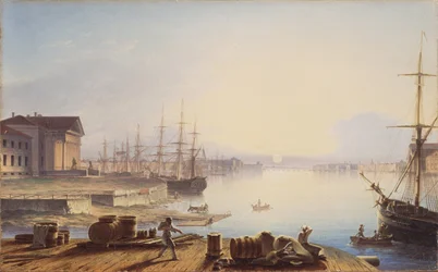 Soluppgång över Neva i St. Petersburg, 1830