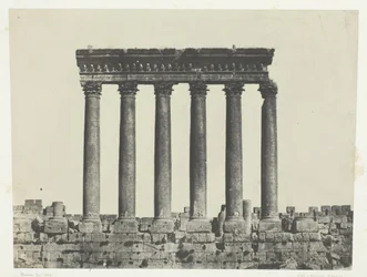 Baalbeck Heliopolis, Colonnade Of The Temple of the Sun, Syrien, 184951, tryckt 1852.