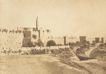 David Daoud Kalessys slott och Jerusalems murar, augusti 1850.