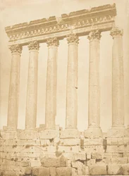 Kolonnaden av solens tempel, vid Baâlbek Héliopolis, september 1850.