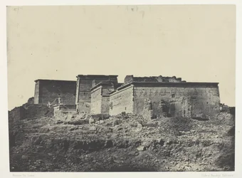 Isis stora tempel vid Philoe, allmän vy från norr; Nubien, plansch 80 från albumet "Egypte, Nubie, Palestine et Syrie" (1852)