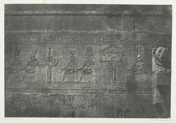 Great Temple of Dendera Teutyres, skulpturer av den bakre fasaden, övre Egypten, 184951.