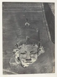 Ibsamboul, Colosse Occidental Du Spéos De Phrè; Nubien, plansch 107 från albumet "Egypte, Nubie, Palestine et Syrie" (1852)