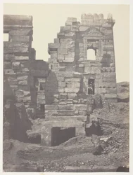 Medinet-Habou, norra fasaden av Gynécée de Ramsès-Méiamoun; Thebe