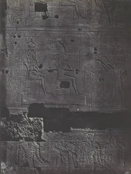 Nubia. Isis stora tempel vid Filoe. Västra muren, 1850.