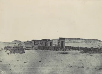Nubia. Templet och byn Debod. Parembola av Antonins resplan, 1850.