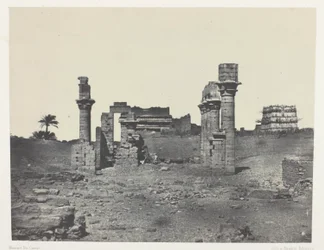 Templet i Hermontis, Övre Egypten, plansch 63 från albumet "Egypte, Nubie, Palestine et Syrie" (1852)