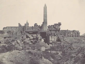 Thebe. Karnak Palace. Granite Sanctuary and Hypostyle Hall, 1850.