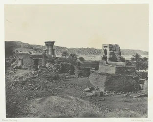By och tempel på ön Béghé, väster om Filoe, Nubia, 184951, tryckt 1852.