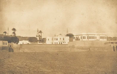 Utsikt över Syout - Pashas palats, 1850.