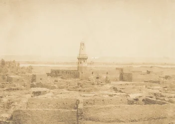 Utsikt över byn Edfu, 1849-50.