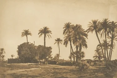 Utsikt över byn Hamarneh, nära Dendera högra stranden, 1849-50.