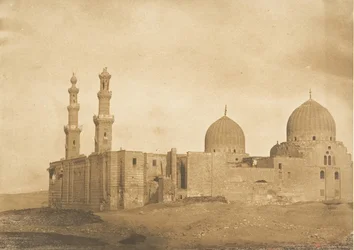 Allmän bild av moskén och graven av Sultan Bezkouk, El-Melek..., december 1849-januari 1850.