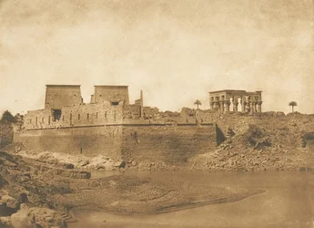 Allmän bild av ön Philae, tagen från södra spetsen av ön Begueh, 1849-50.