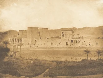 Allmän bild av ön Philae, tagen från ön West Begueh, 1849-50.