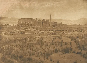 Översikt över ruinerna av Karnac-palatset tagen från öst - Thebe, 1849-50.