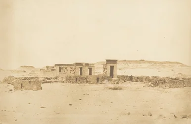 Översikt över templet och byn Déboude Parembole, 10 april 1850.