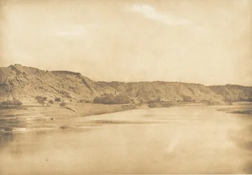 Utsikt tagen sydost om Philae - Village of El-Bâb, 1849-50.