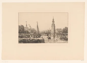 Utsikt över Montelbaanstoren i Amsterdam Tour de Montalban Amsterdam