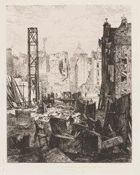 Rivning för öppnandet av Boulevard St. Germain, 1862.