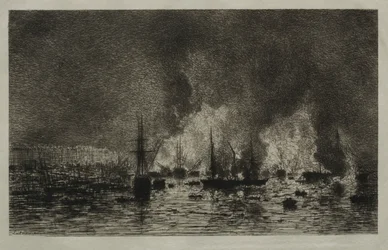 Brand i hamnen i Bordeaux
