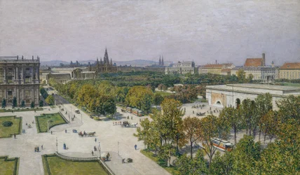 Vy över Ringen mot stadshuset och parlamentet