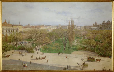 Stadshusparken sedd mot det nya kejserliga palatset, Wien