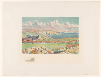 Kustlandskap med hus Camaret (originaltitel)