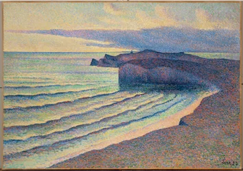 Bord de mer en Normandie - Havsstrand i Normandie (olja på duk)