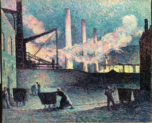 Fabriksskorstenar i Couillet, 1903