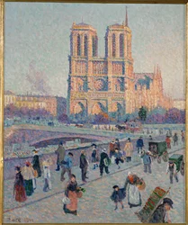 Quai Saint-Michel och Notre-Dame, Paris (målning på duk)