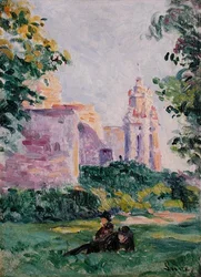 Resting in the Grass, ca 1897 (olja ombord)