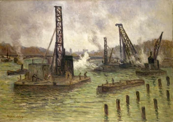 Arbete på Seine, Pont des Saints-Pères