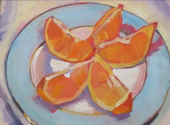Stilleben i livfull orange