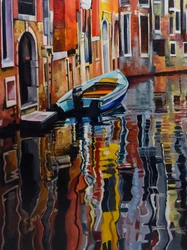 Den livliga båtturen i Venedig