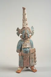 Klädd figur från Mexiko, 700-800-talet (keramik, pigment)