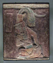 Sittande man, El Chicozapote, Usumacinta, sen klassisk period, 600-900 e.Kr.