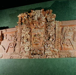 Arkitektonisk mask, Campeche, Yucatanhalvön, Mexiko (stuckatur)