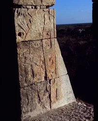 Detalj av en fris av en krigare, El Castillo