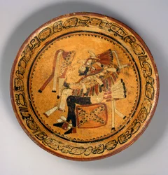Stativskål, c.550-700 (terrakotta och färg)