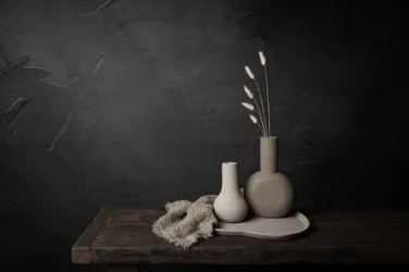 Minimalistiska vaser och gräs