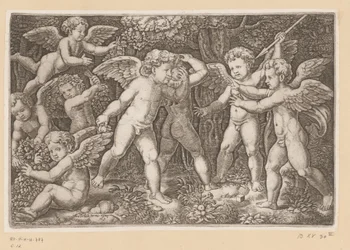 Spelar putti Tapisserier av påven (serietitel) Tapezzerie de Papa (serietitel)